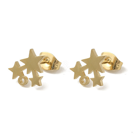 Ion Plating(IP) 304 Stainless Steel Stud Earring Findings STAS-I206-69G-1