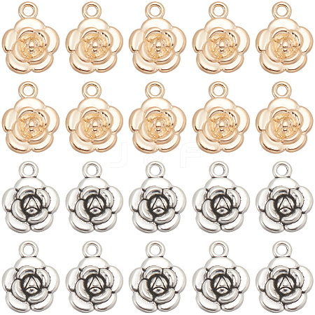 60Pcs 2 Colors Tibetan Style Alloy Pendants FIND-SC0010-55-1