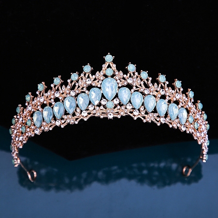 Alloy Rhinestone Crown Hair Bands for Woman Girls PW-WGB2F57-15-1