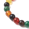 Natural Agate Beaded Stretch Bracelets for Women BJEW-JB12963-3