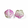 Two Tone Spray Painted Transparent Acrylic Beads ACRP-S679-39-4