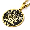 304 Stainless Steel Lunar Lotus Talisman Pendant Necklaces NJEW-S007-21G-2