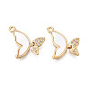 Brass Micro Pave Cubic Zirconia Charms KK-N231-230-1