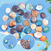 32Pcs 4 Colors Dyed Natural Shell Pendants PALLOY-AB00144-3