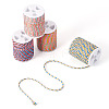 4 Rolls 4 Colors 4-Ply Polycotton Cord with Metallic Thread OCOR-TA0003-33B-2