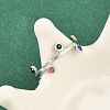 304 Stainless Steel Rhinetsone Open Cuff Rings for Women RJEW-K301-07P-3