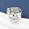 Snake Shape Hammered Iron Cuff Bangle & Ring SJEW-G085-01P-3