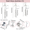 3Pcs 3 Styles 201 Stainless Steel String Bag & Iron & Glass Mirror & Alloy Bowknot Pendant Keychains HJEW-SC0003-32-2