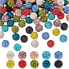 Olycraft 100Pcs 10 Colors Polymer Clay Pave Rhinestone Beads RB-OC0001-07-1