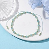 Adjustable Natural Amazonite & Glass Braided Bead Bracelet BJEW-JB10137-07-2