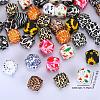 Colorful Pattern Printed Silicone Focal Beads LS-SI-JX0022A-05-2