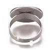Adjustable 201 Stainless Steel Finger Rings Components STAS-I137-10P-3
