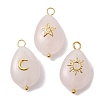 3Pcs 3 Styles Natural Rose Quartz Pendant PALLOY-JF02576-02-1