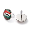 Sport Balls Glass & 304 Stainless Steel Stud Earrings for Women EJEW-H005-01P-08-2