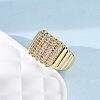 Brass Micro Pave Clear Cubic Zirconia Cuff Rings for Women RJEW-U043-18G-3