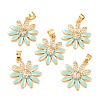 Real 18K Gold Plated Brass Micro Pave Cubic Zirconia Pendants ZIRC-L100-087G-05-1