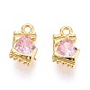 Brass Micro Pave Cubic Zirconia Charms KK-N263-96C-G-1