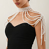 Plastic Imitation Pearl Round Beaded Multilayer Bridal Shoulder Chains WG39BFF-02-2