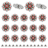 20Pcs Flower Zinc Alloy & Rhinestone & Glass Rivets BUTT-NB0001-84B-1