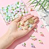 90Pcs 9 Colors Acrylic Flower Pendants PALLOY-CJ00074-4