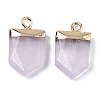 Natural Rose Quartz Pointed Pendants G-N326-34K-2