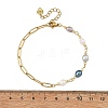 Natural Pearl Two Sides Polished Beaded Chain Bracelets with 304 Stainless Steel Paperclip Chains BJEW-JB14234-03-4