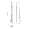 Anti-Tarnish Rhodium Plated 925 Sterling Silver Star with Chain Tassel Dangle Earrings JE1045A-2