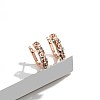 Brass Micro Pave Clear Cubic Zirconia Huggie Hoop Earrings EJEW-BB70467-5