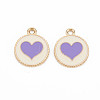 Light Gold Alloy Enamel Pendants ENAM-S126-131-2