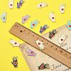 60Pcs 6 Colors Alloy Enamel Pendants ENAM-CJ0003-82-4