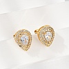 Brass Micro Pave Clear Cubic Zirconia Clip-on Earrings X-EJEW-H154-11A-G-1