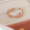 Adjustable Brass Micro Pave Cubic Zirconia Open Cuff Rings for Women EC9353-5-1