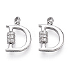 Rhodium Plated 925 Sterling Silver Micro Pave Cubic Zirconia Charms STER-T004-12P-2