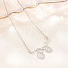 Brass Micro Pave Clear Cubic Zirconia 2 Acorn Pendant Necklaces NJEW-K311-02P-2