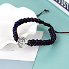 Natural Lapis Lazuli Round Beaded Braided Bead Bracelets FS-WGE5EF2-18-1