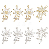 8Pcs 2 Colors Brass Micro Pave Clear Cubic Zirconia Pendants FIND-PH0021-01-7