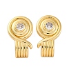 Rack Plating Brass Micro Pave Clear Cubic Zirconia Stud Earrings for Women EJEW-C125-27B-G-4