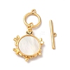 Brass Pave Clear Cubic Zirconia Toggle Clasps KK-M243-09G-01-3