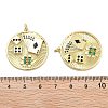 Brass With Cubic Zirconia And Enamel Pendants KK-Q006-18G-3