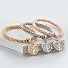 3Pcs Alloy Rhinestone Charm Bracelets WGE2207-01-1