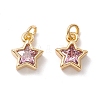 Brass Cubic Zirconia Charms FIND-Z005-02C-1