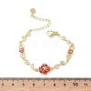 Brass Micro Pave Clear Cubic Zirconia Link Chain Bracelets for Women BJEW-C156-05G-5