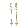 Brass Chains Long Dangle Stud Earrings for Women EJEW-JE06223-2