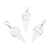 Natural Quartz Crystal Gemstone Pendants G-D458-06P-06-RS-1