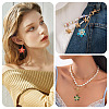 8Pcs 4 Colors Glass Pendants PALLOY-TA00350-8