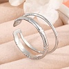 304 Stainless Steel Open Cuff Rings for Women RJEW-A056-01P-1