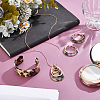 Teardrop Leopard Print Plastic Pendant Necklace & Hoop Earring & Cuff Bangle for Women SJEW-WH0006-10-2