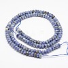 Faceted Natural Blue Spot Jasper Rondelle Beads Strands G-K090-05-2