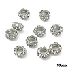 10Pcs Alloy Rhinestone European Beads CPDL-YW0001-02E-1