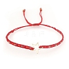 Miyuki Seed Braided Bead Bracelet with Open Star BJEW-P269-31G-3